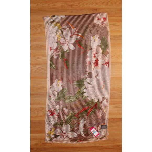 Vince Camuto Sheer Floral 100% Silk 18" x 72" Oblong Scarf #VC2472 - Picture 2 of 2